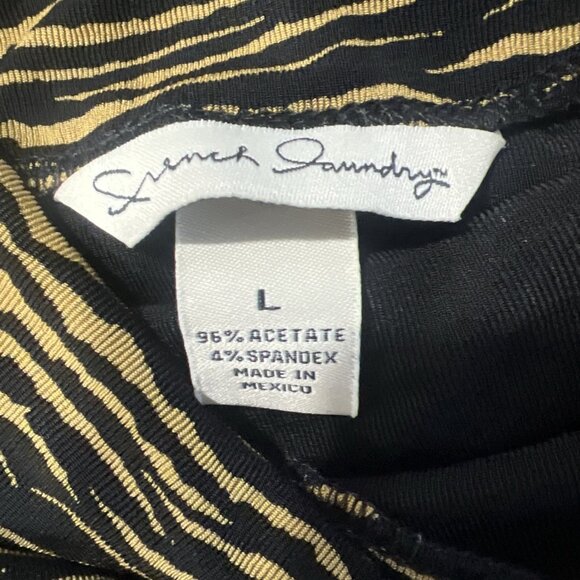 French Laundry Slinky Top Size L Animal Print Sleeveless Cowl Neck Acetate Blend - Picture 7 of 11